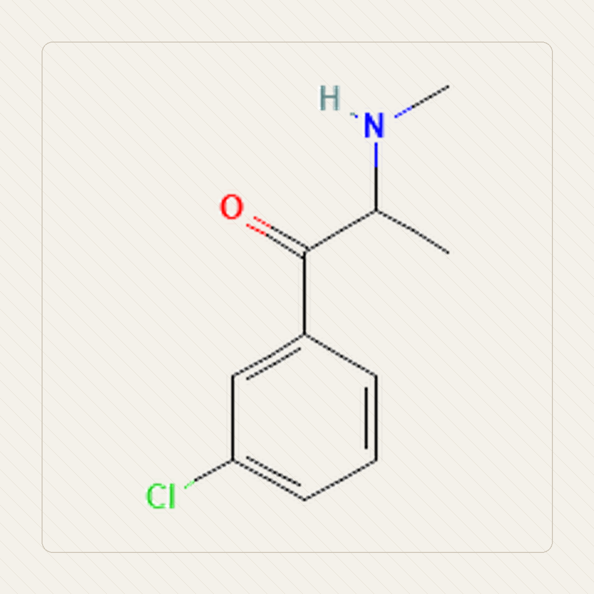 3-CMC Klofedron, איור חינוכי של המבנה המולקולרי